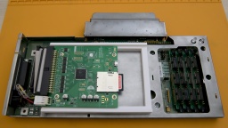 The SCSI2SD adapter on its mounting frame.