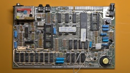The original Issue 3 board, with some labels explaining the functions of the components.