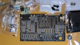 The new board and some of the components.
