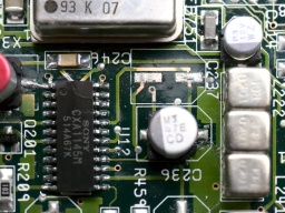 The connection between pin 20 and the right pad of C237 was broken as well, and disconnected the composite signal from the outputs.