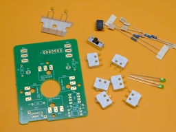 The replica PCB and all required components.