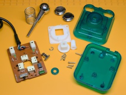 The individual parts of the joystick.
