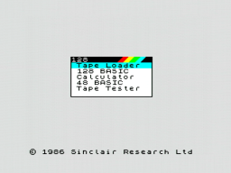 The original ZX Spectrum 128K boot menu.