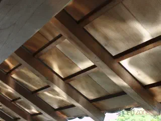 Water reflections on a roof